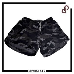 Athleta Girls Play More 3" Camo Drawstring Athletic Shorts Black Size‎ Large